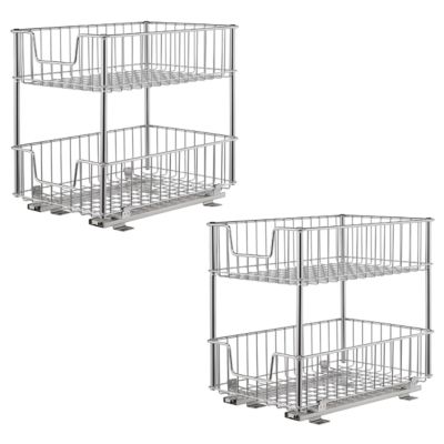 TRINITY 2-Tier Sliding Wire Drawers (2-Pack), Chrome