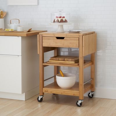 Image showing  EcoStorage Bamboo Kitchen Cart with Drop Leafs