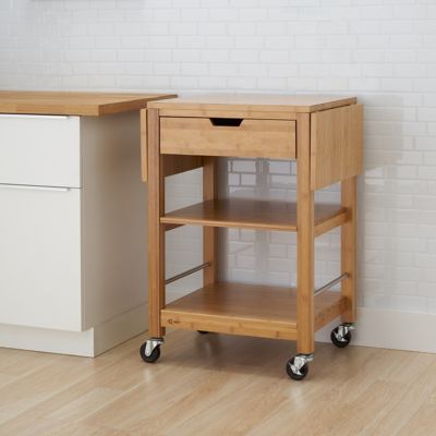 Image showing  EcoStorage Bamboo Kitchen Cart with Drop Leafs