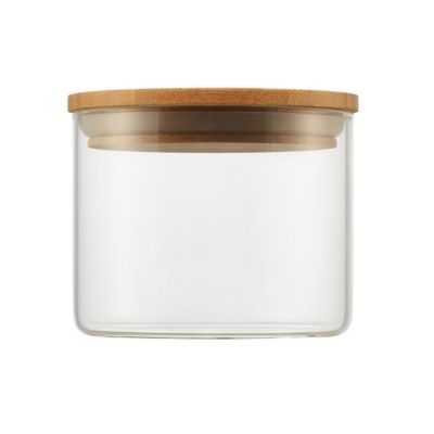 Image showing  Large Glass Canisters with Bamboo Lids Set, 3 pc.