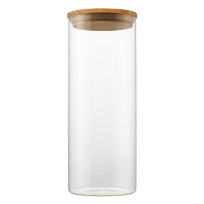 Image showing  Large Glass Canisters with Bamboo Lids Set, 3 pc.