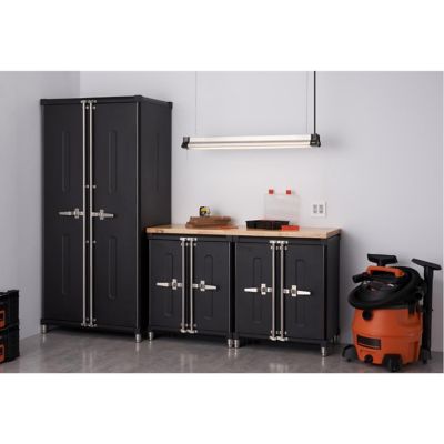 Image showing  22 in. x 24 in. x 75.7 in. Pro Garage Cabinet Set, Black, 4 pc.