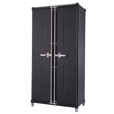 Image showing  22 in. x 24 in. x 75.7 in. Pro Garage Cabinet Set, Black, 4 pc.