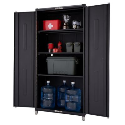 Image showing  22 in. x 24 in. x 75.7 in. Pro Garage Cabinet Set, Black, 4 pc.