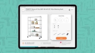 Image showing  6-Tier Basics EcoStorage Wire Shelving Rack with Wheels, 48 in. x 18 in. x 72 in., Chrome Color