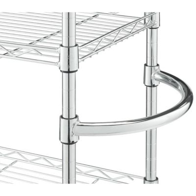 Image showing  5-Tier Basics EcoStorage Pantry Rack with Wheels, 24 in. x 12 in. x 55.5 in., Chrome Color