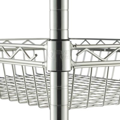 Image showing 6 th TRINITY Pro EcoStorage Expandable Bamboo-Top Kitchen Cart, Chrome color