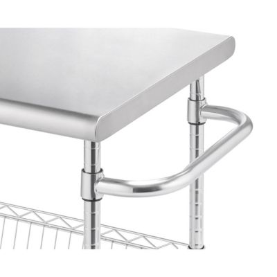 Image showing 6 th TRINITY EcoStorage 34 in. Stainless Steel Kitchen Cart NSF, Chrome color
