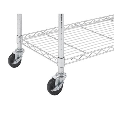 Image showing 8 th TRINITY EcoStorage 34 in. Stainless Steel Kitchen Cart NSF, Chrome color