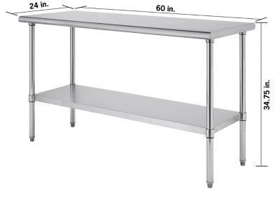 Image showing  Pro EcoStorage 60 in. x 24 in. x 34.65 in. Stainless Steel Table