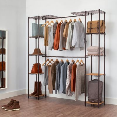 Image showing  Expandable Closet Organizer, 56-76 in., Bronze