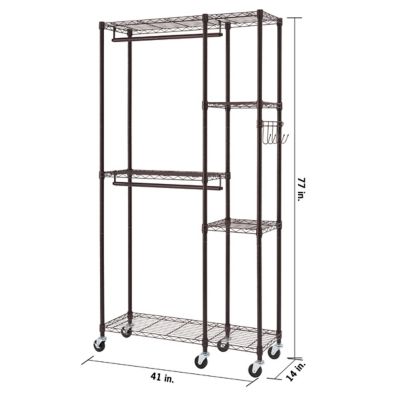 Image showing 7 th TRINITY Rolling Closet Organizer, 41 in., Dark Bronze