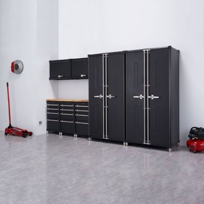 TRINITY 8 pc. Pro Garage Cabinet Drawer Set, Black