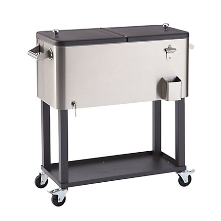 TRINITY 80 qt. Stainless Steel Cooler with Shelf