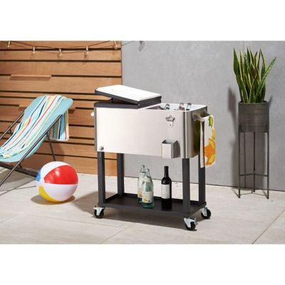 Image showing  80 qt. Stainless Steel Cooler with Shelf