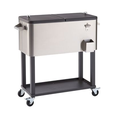 TRINITY 100 qt. Stainless Steel Cooler with Shelf