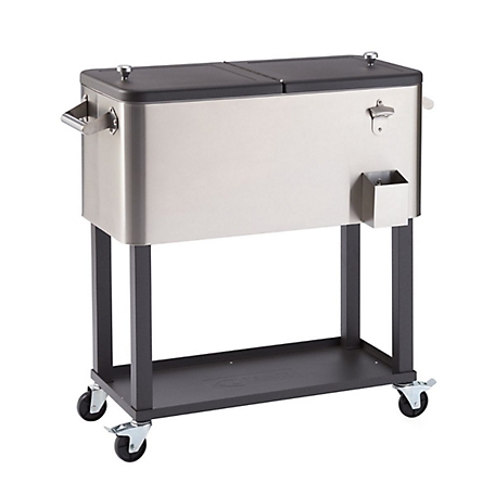 TRINITY 100 qt. Stainless Steel Cooler with Shelf