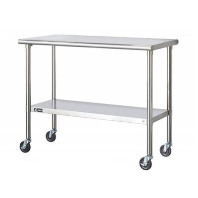 TRINITY 48 in. x 24 in. x 35 in. EcoStorage Stainless Steel Table with Wheels