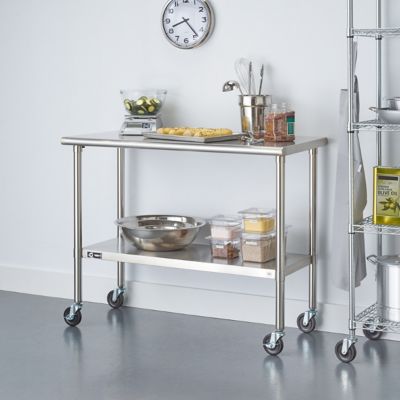 Image showing  48 in. x 24 in. x 35 in. EcoStorage Stainless Steel Table with Wheels