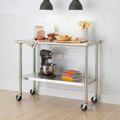 Image showing  48 in. x 24 in. x 35 in. EcoStorage Stainless Steel Table with Wheels