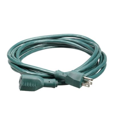 JobSmart 15 ft. Indoor/Outdoor 16 Gauge Extension Cord, Green