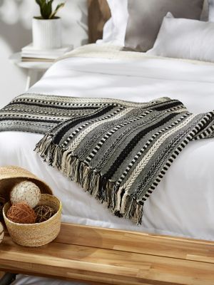Image showing  Braided Stripe Throw Blanket, 50 in. x 60 in.