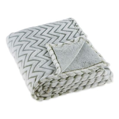 Design Imports Chevron Plush Throw Blanket, 50 in. x 60 in.