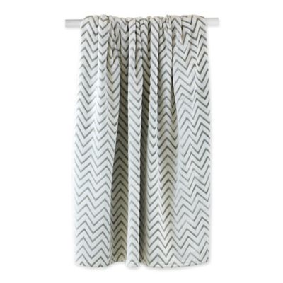 Image showing  Chevron Plush Throw Blanket, 50 in. x 60 in.
