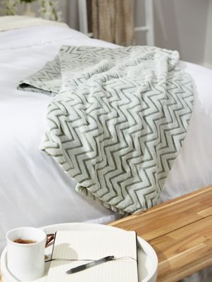 Image showing  Chevron Plush Throw Blanket, 50 in. x 60 in.