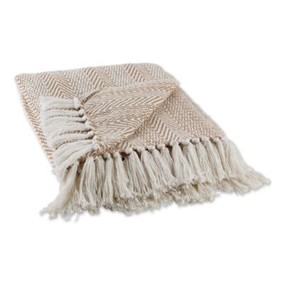 Design Imports Herringbone Stripe Throw Blanket, 50 in. x 60 in.