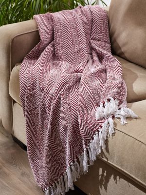 Image showing  Herringbone Stripe Throw Blanket, 50 in. x 60 in.