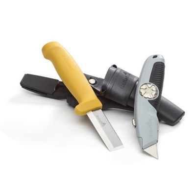 Hultafors Tools 10.039 in. Double Holster STK Chisel Knife and URA Utility Knife Set, 381070U