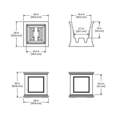 Image showing  9.5 gal. Polyethylene Fairfield Patio Planter, 20 in. x 20 in.