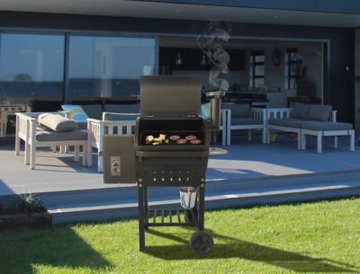 Image showing  445 sq. in. Wood Pellet Grill and Smoker, Black
