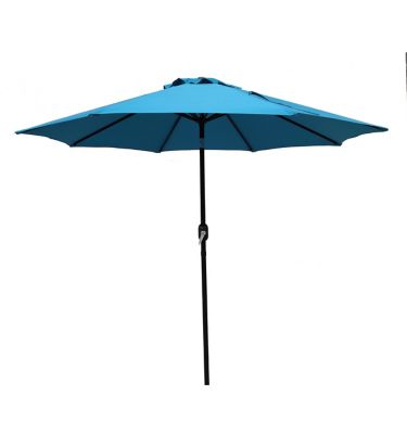 Caribbean Tropics 9 ft. Steel Market Umbrella, Teal Blue