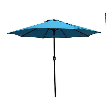 Caribbean Tropics 9 ft. Steel Market Umbrella, Teal Blue