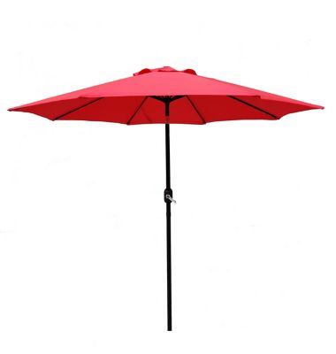 Caribbean Tropics 9 ft. Steel Market Umbrella, Red