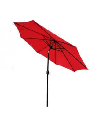 Image showing  9 ft. Octagonal Steel Market Umbrella with Crank and Tilt, Red