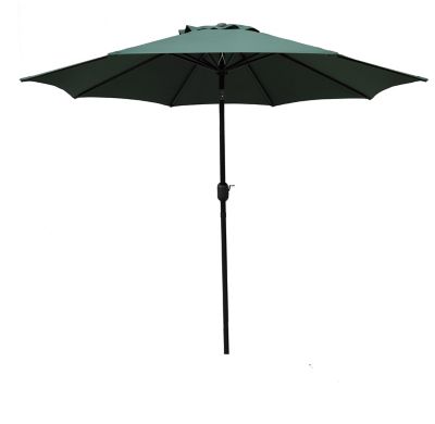 Caribbean Tropics 9 ft. Steel Market Umbrella, Dark Green