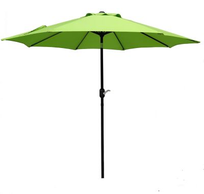 Caribbean Tropics 9 ft. Steel Market Umbrella, Green