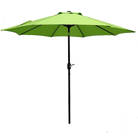 Caribbean Tropics 9 ft. Steel Market Umbrella, Green