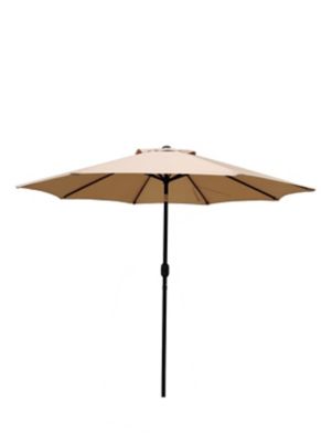 Caribbean Tropics 9 ft. Steel Market Umbrella, Beige