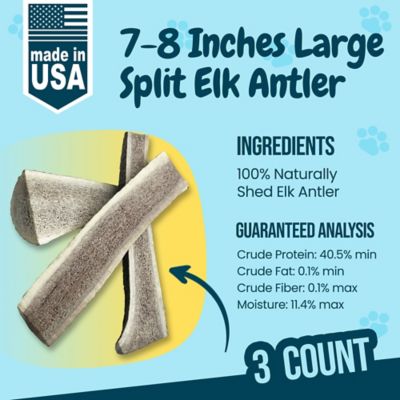 Image showing  7-8 in. Large Split Elk Antlers Dog Treats, 3 ct.