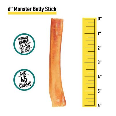 Image showing  6 in. All-Natural Monster Premium Bully Stick Dog Chew Treats, 6 ct.