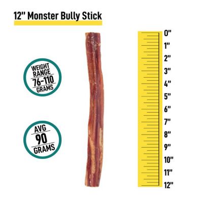 Image showing  12 in. All-Natural Monster Premium Bully Stick Dog Chew Treats, 3 ct.