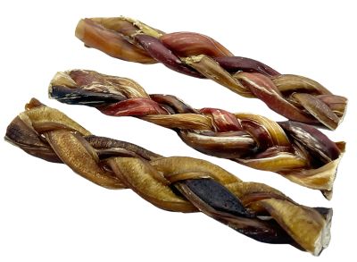 Hotspot Pets 6 in. All Natural Braided Premium Bully Stick Dog Chew Treats, 3 ct