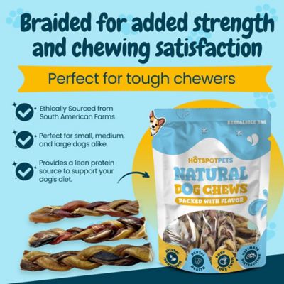 Image showing 5 th Hotspot Pets 6 in. All-Natural Braided Premium Bully Stick Dog Chew Treats, 3 ct.