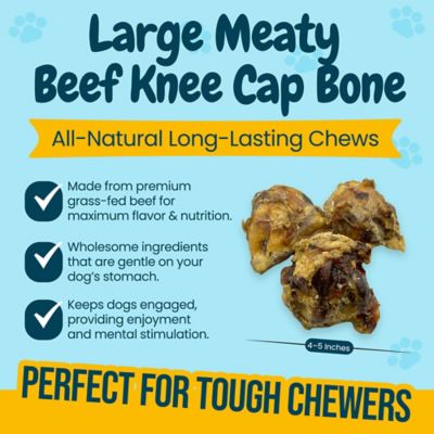 Image showing  All-Natural Beef Knee Cap Dog Chew Treats, 3 ct.