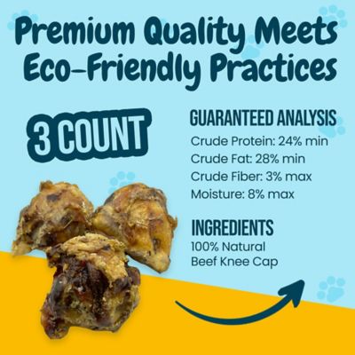 Image showing  All-Natural Beef Knee Cap Dog Chew Treats, 3 ct.