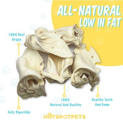 Image showing  5-7 in. Large Whole White Beef Ear Dog Chew Treats, 5 ct.